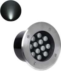GloboStar® GROUND-TINA 90668 Χωνευτό Φωτιστικό Σποτ Δαπέδου LED 12W 1380lm 30° DC 24V Αδιάβροχο IP65 Φ16 x Υ9cm Φυσικό Λευκό 4500K - Ανοξείδωτο Ατσάλι - 3 Years Warranty