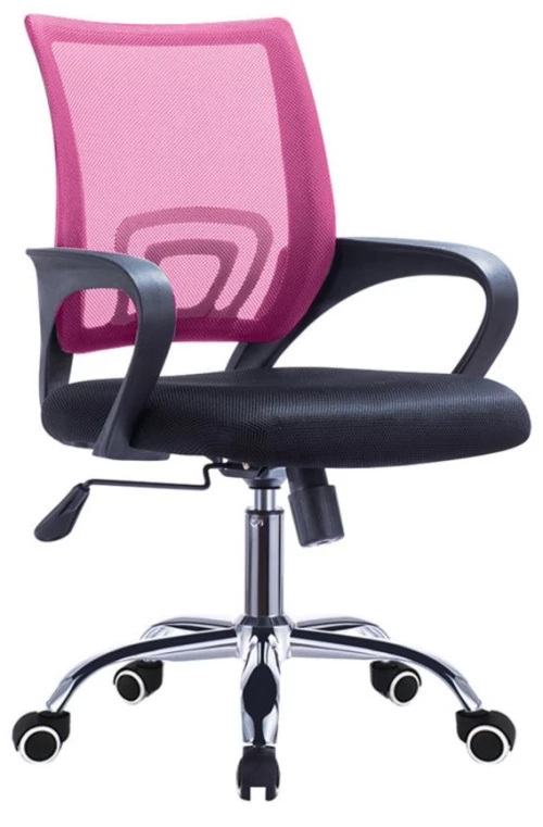 31167 BF2101-F ΠΟΛΥΘΡΟΝΑ ΓΡΑΦΕΙΟΥ ΜΕ ΑΝΑΚΛΙΣΗ, ΜΕΤΑΛΛΟ ΧΡΩΜΙΟ MESH ΡΟΖ - ΜΑΥΡΟ 57x53x90/100cm