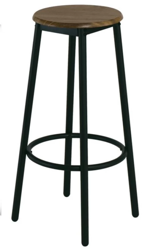 92065 MAYER ΣΚΑΜΠΟ BAR, ΜΕΤΑΛΛΟ ΒΑΦΗ ΑΝΘΡΑΚΙ, ΚΑΘΙΣΜΑ ΑΠΟΧΡΩΣΗ ANTIQUE BROWN 33x33x75cm - Κάθισμα:Φ30cm (ΣΕΤ 4 ΤΕΜΑΧΙΩΝ)