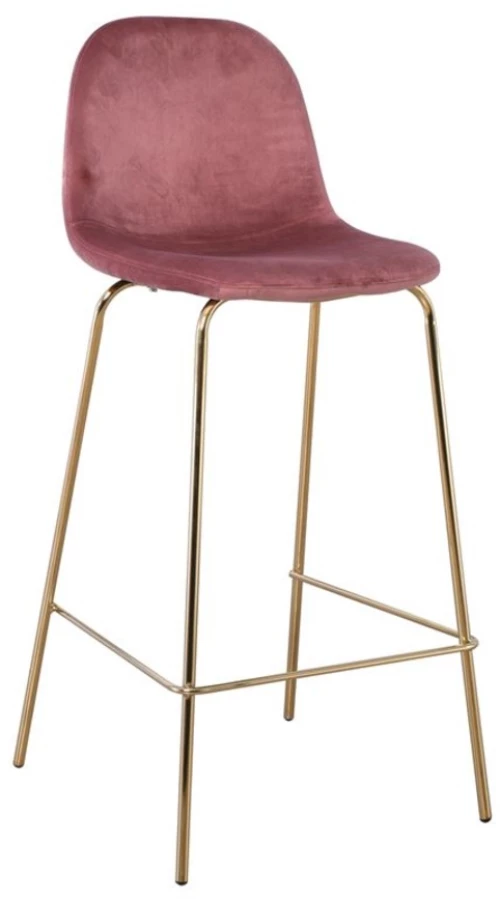 105937 CELINA ΣΚΑΜΠΟ BAR ΜΕ ΠΛΑΤΗ, ΒΑΣΗ ΧΡΩΜΙΟ ΧΡΥΣΟ, ΥΦΑΣΜΑ VELURE ΑΠΟΧΡΩΣΗ ANTIQUE PINK 47x51x77/107cm (ΣΕΤ 4 ΤΕΜΑΧΙΩΝ)