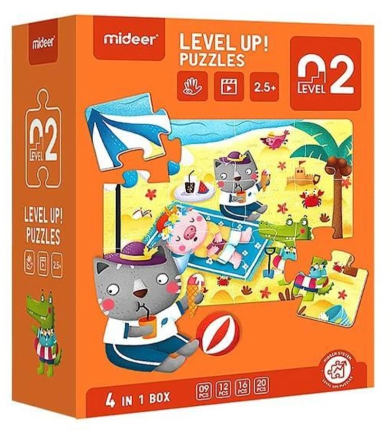 289572 Mideer παζλ 4 σε1 - Level Up 2 `Seasons` 9,12,16 - 20τμχ