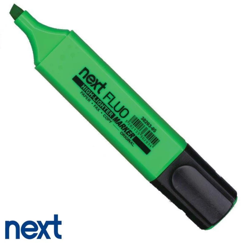 258190 Νext fluo φωσφ. μαρκαδόροΣ πράσινοΣ (ΣΕΤ 10 ΤΕΜΑΧΙΩΝ)
