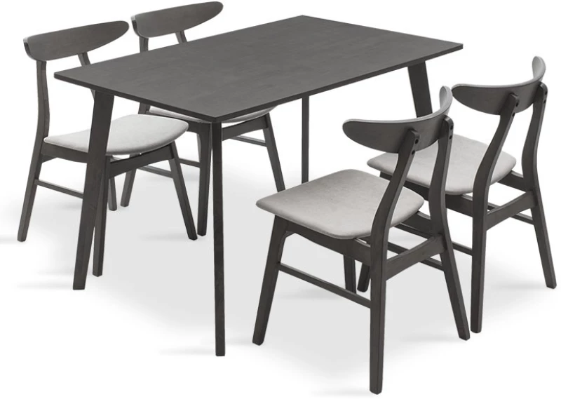 112676 TΡΑΠΕΖΑΡΙΑ BENSON - ORLEAN PAKOWORLD ΣΕΤ 5ΤΜΧ RUSTIC GREY-ΥΦΑΣΜΑ ΓΚΡΙ 120X75X75ΕΚ