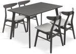 112676 TΡΑΠΕΖΑΡΙΑ BENSON - ORLEAN PAKOWORLD ΣΕΤ 5ΤΜΧ RUSTIC GREY-ΥΦΑΣΜΑ ΓΚΡΙ 120X75X75ΕΚ