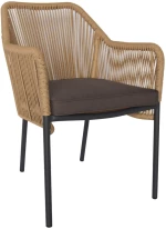 321769 ΠΟΛΥΘΡΟΝΑ ΑΛΟΥΜΙΝΙΟΥ  ΑΝΘΡΑΚΙ ΜΕ ΣΧΟΙΝΙ WICKER PE 56X66X82 ΕΚ.