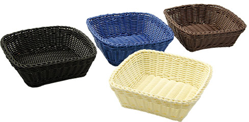 Καλάθι Ψωμιού Rattan Ορθογώνιο Μπεζ 24,5x20x7cm