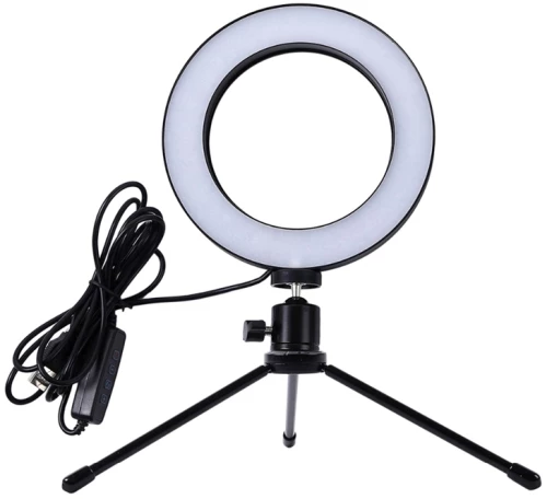 Φωτιστικό δαχτυλίδι LED ZD67B με μίνι τρίποδα  Φ 16cm  12W