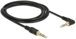 DELOCK καλώδιο 3.5mm 85613  γωνιακό  24AWG  gold plated  2m  μαύρο