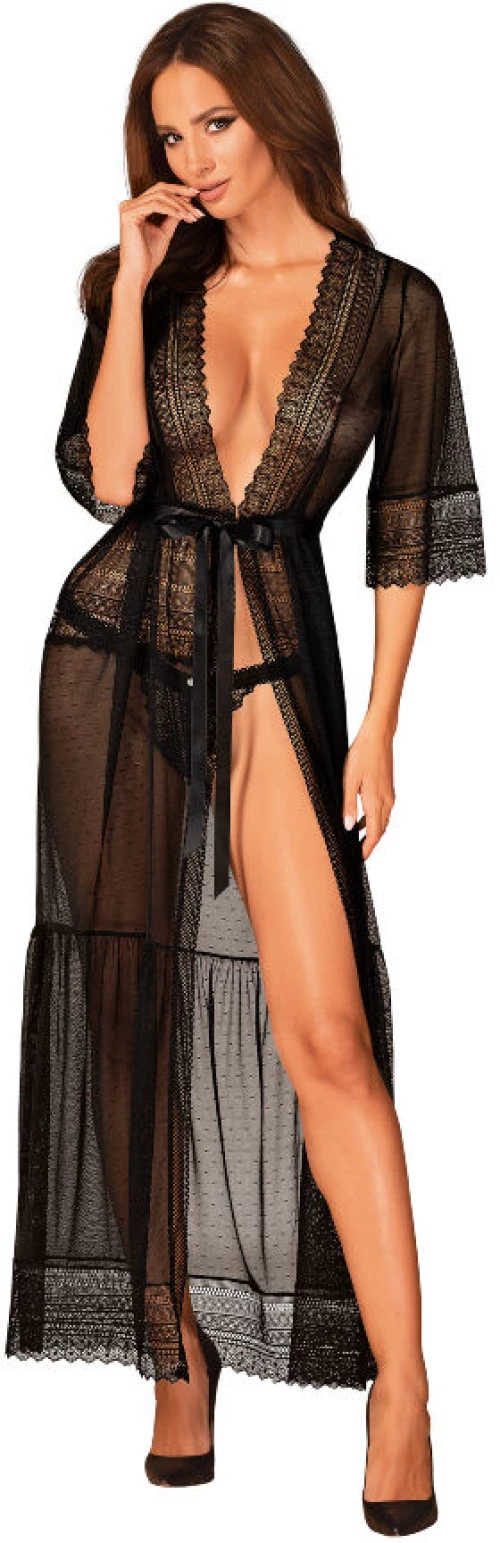 OBSESSIVE ESTIQUA PEIGNOIR BLACK