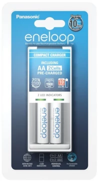 Φορτιστής Μπαταριών Panasonic Eneloop Compact Charger 2xAA (HR6) NiMH Μπαταριές 1900mAh