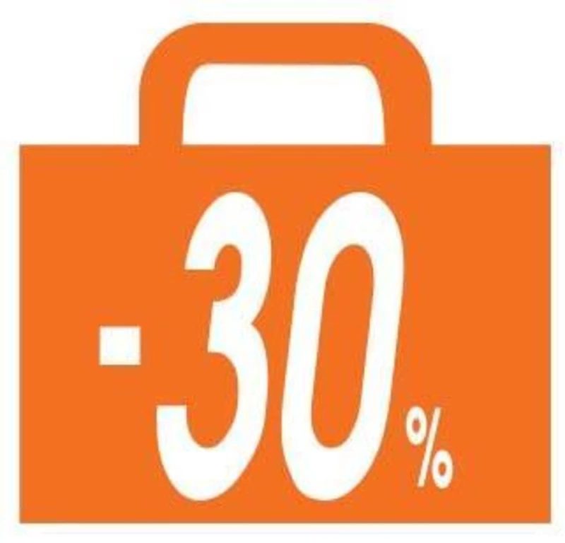 255332 Next αφίσα `Σακούλα -30%` για βιτρίνεΣ 34x32εκ. (ΣΕΤ 10 ΤΕΜΑΧΙΩΝ)