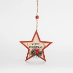 279744 ΞΥΛΙΝΟ ΑΣΤΕΡΑΚΙ, MERRY CHRISTMAS, 15,5x1cm (ΣΕΤ 6 ΤΕΜΑΧΙΩΝ)