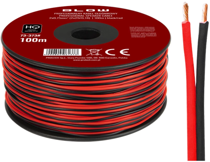 295467 Καλώδιο μεγαφωνικό 2x0,75mm 100m BLOW (ΣΕΤ 100 ΤΕΜΑΧΙΩΝ)