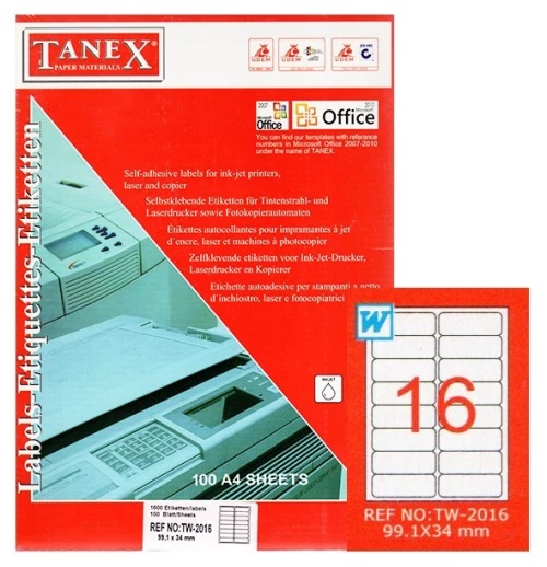 Ετικέτες Tanex A4 99.1x34mm 100φύλλα