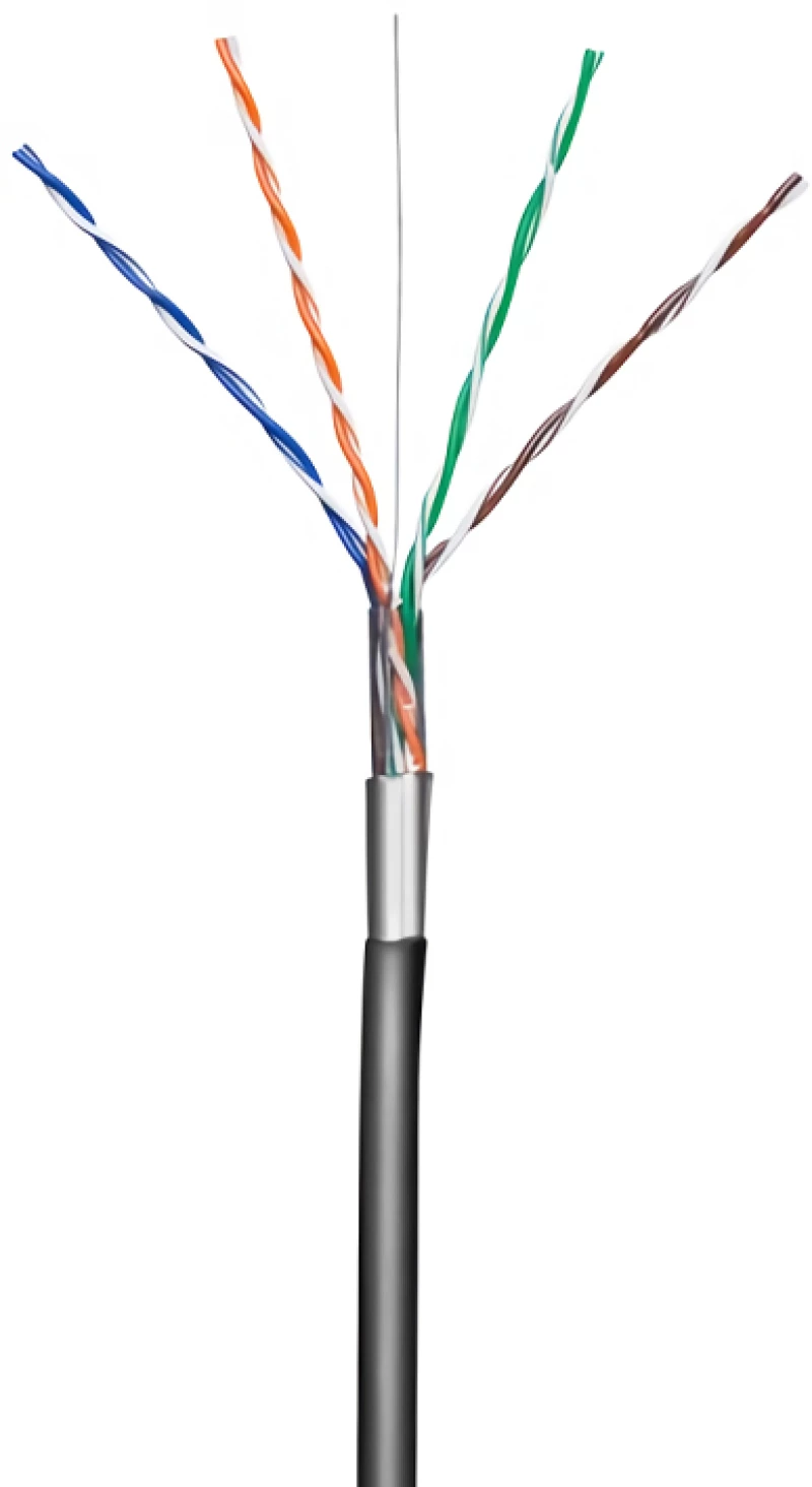 Goobay Καλώδιο F/Utp Cat 5E 57294, Cca, Awg 24/1, 100M, Μαύρο