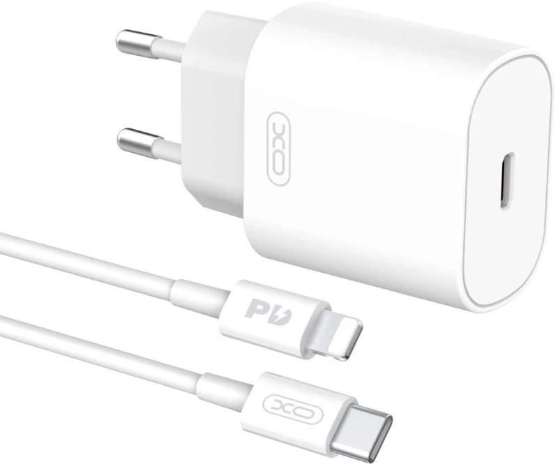 Xo l91eu 25w type-c γρήγορης φόρτισης φορτιστής με lightning καλώδιο