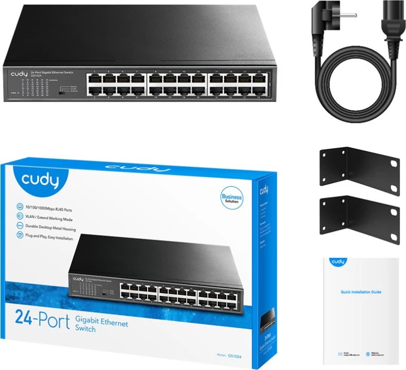 Cudy Ethernet Switch Gs1024, 24-Port Gigabit, Vlan, V2.0
