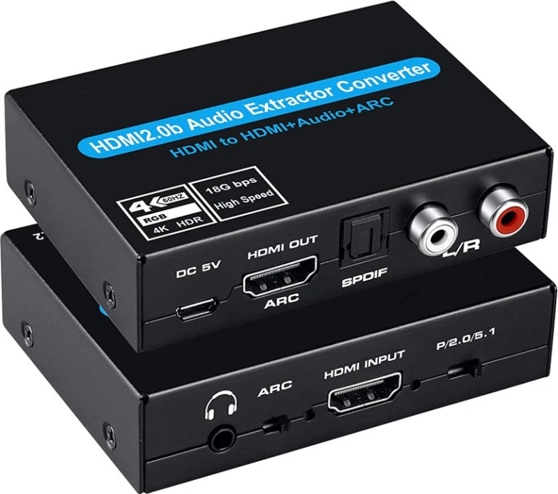 Powertech Converter Cab-H154 Από Hdmi Σε Hdmi, 3.5Mm & 2X Rca, 4K