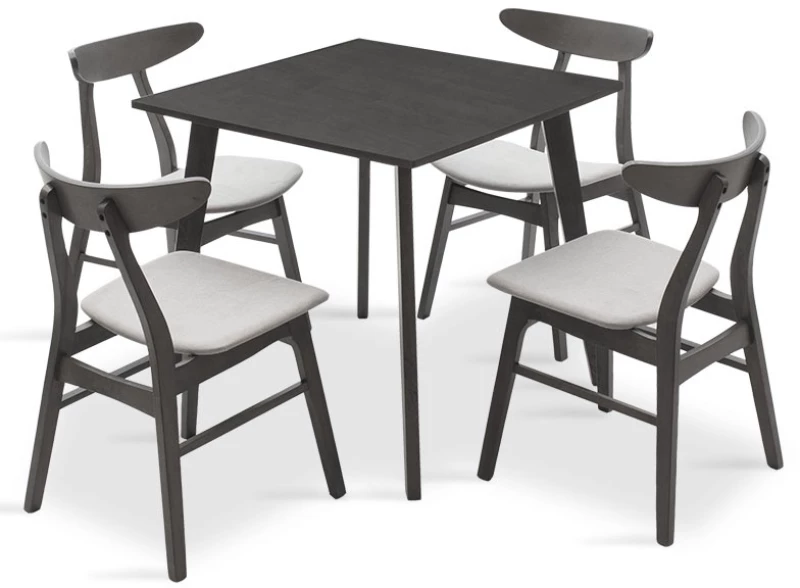 112679 TΡΑΠΕΖΑΡΙΑ BENSON - ORLEAN PAKOWORLD ΣΕΤ 5ΤΜΧ RUSTIC GREY - ΥΦΑΣΜΑ ΓΚΡΙ 80X80X75ΕΚ