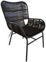 281953 NERA ΠΟΛΥΘΡΟΝΑ ΜΑΥΡΟ 65X70XH94CM
