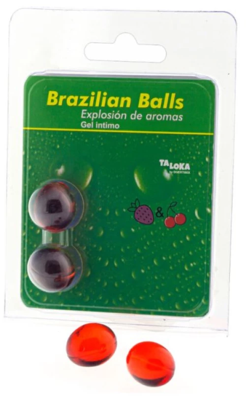 ΛΙΠΑΝΤΙΚΟ ΤΖΕΛ TALOKA - 2 BRAZILIAN BALLS STRAWBERRY & CHERRY INTIMATE GEL
