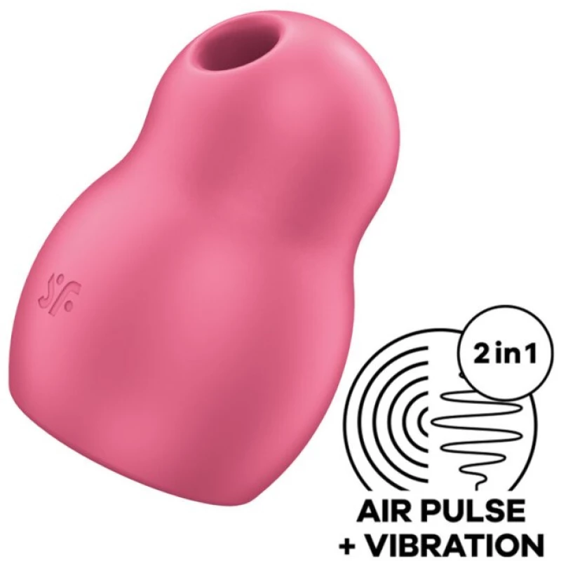 ΔΟΝΗΤΗΣ SATISFYER PRO TO GO 1 DOUBLE AIR PULSE STIMULATOR & VIBRATOR - RED