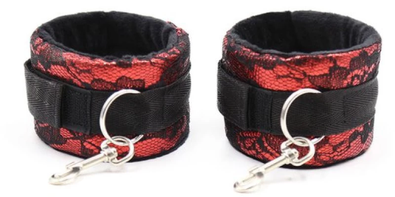 ΧΕΙΡΟΠΕΔΕΣ OHMAMA FETISH SHORT VELVET LACE WRIST RESTRAINTS NYLON
