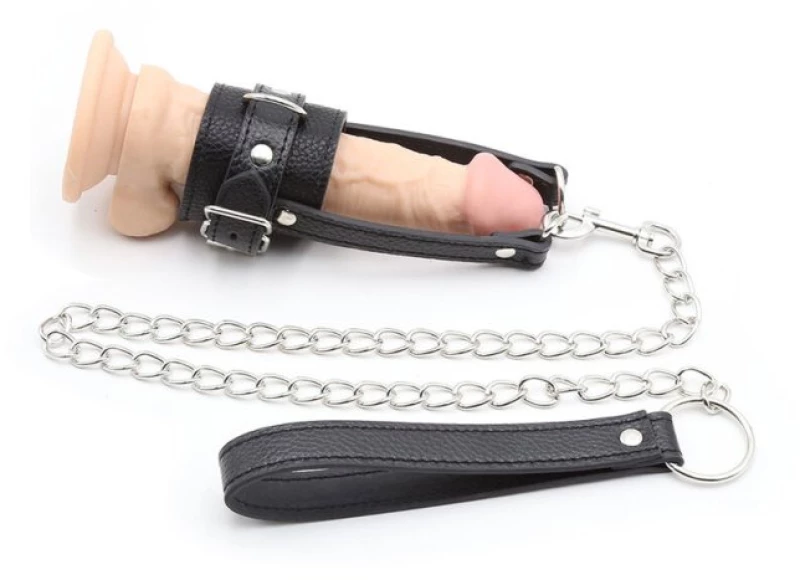 ΔΑΧΤΙΛΥΔΙ ΠΕΟΥΣ ΜΕ ΜΕΤΑΛΛΙΚΗ ΑΛΥΣΙΔΑ OHMAMA FETISH COCK RING WITH METAL LEASH CHAIN