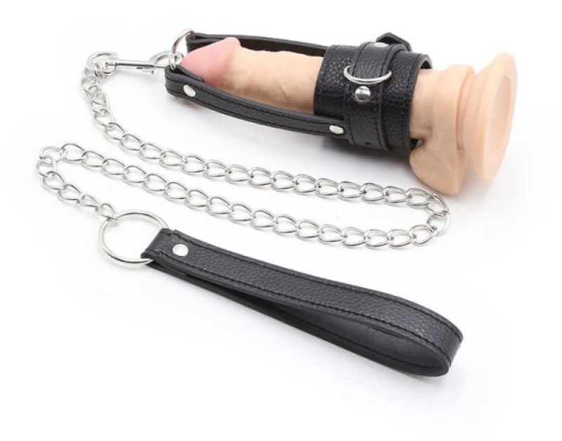 ΔΑΧΤΙΛΥΔΙ ΠΕΟΥΣ ΜΕ ΜΕΤΑΛΛΙΚΗ ΑΛΥΣΙΔΑ OHMAMA FETISH COCK RING WITH METAL LEASH CHAIN