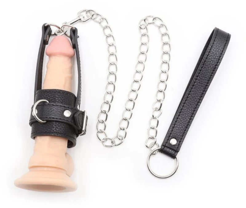 ΔΑΧΤΙΛΥΔΙ ΠΕΟΥΣ ΜΕ ΜΕΤΑΛΛΙΚΗ ΑΛΥΣΙΔΑ OHMAMA FETISH COCK RING WITH METAL LEASH CHAIN