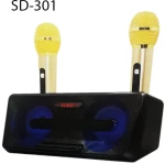 Φορητό Ηχοσύστημα Bluetooth USBSD Karaoke Με 2 Μικρόφωνα Mp3 Player - Multimedia Speaker Μαύρο SD-301