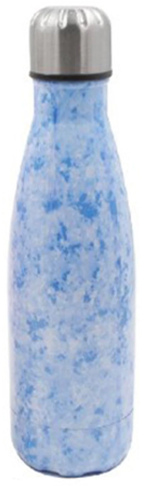 Ανοξείδωτο Θερμός 500ml με Βιδωτό Καπάκι & Εφέ Μαρμάρου - Marble Effect Thermos Μπλε
