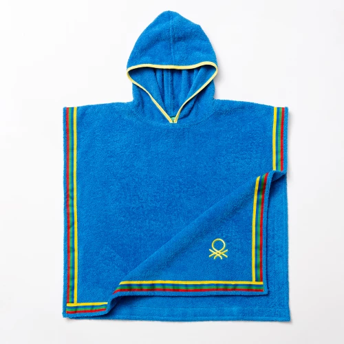 Kids Μπουρνούζι Poncho - Blue