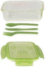 Glass Lunch Box & Plastic Cutlery