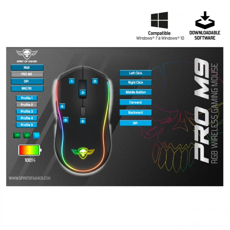 PRO-M9 RGB Ασύρματο Ποντίκι