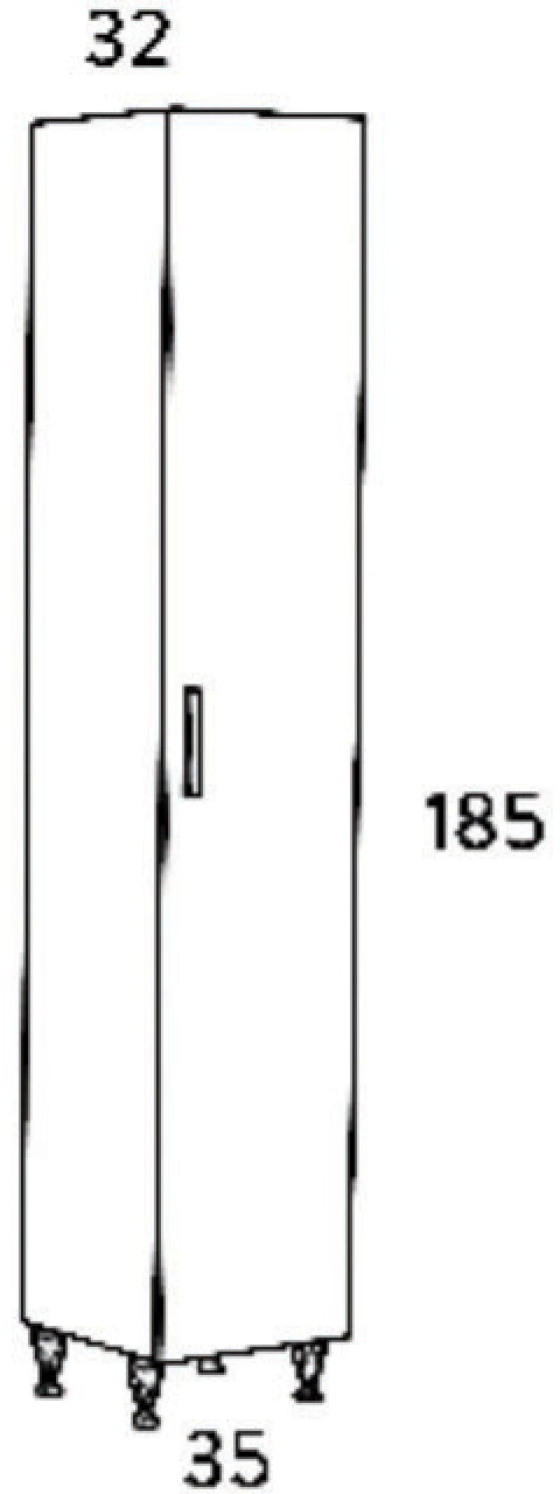Στήλη SIENA Δρυς Σκούρο 35 3CSI035SD0 με ποδαράκια 35x32x185