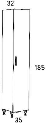 Στήλη SIENA Δρυς Σκούρο 35 3CSI035SD0 με ποδαράκια 35x32x185