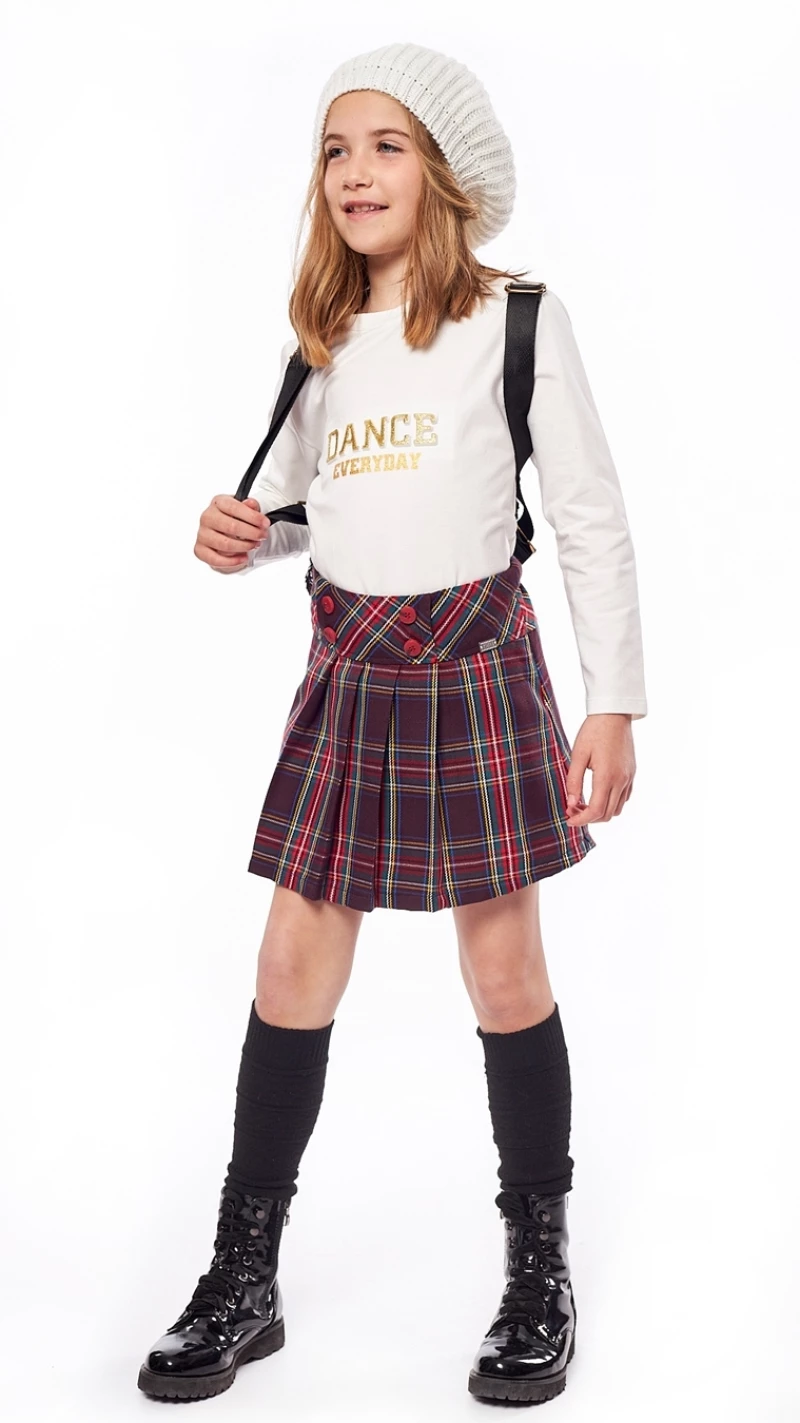 Εβίτα Fashion Φούστα Καρώ, Κόκκινο