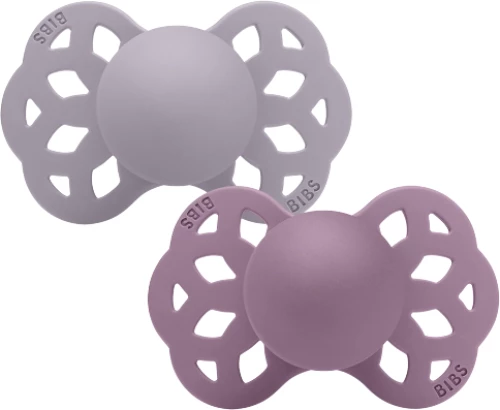 Bibs Πιπίλα Σιλικόνης Σετ 2τμχ Infinity Symmetrical Fossil Grey Mauve 0-6m