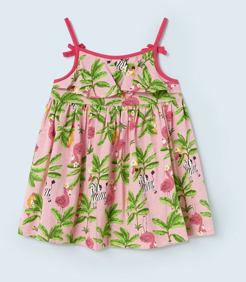 Mayoral Bebe Φόρεμα Μακώ Tropical, Ροζ