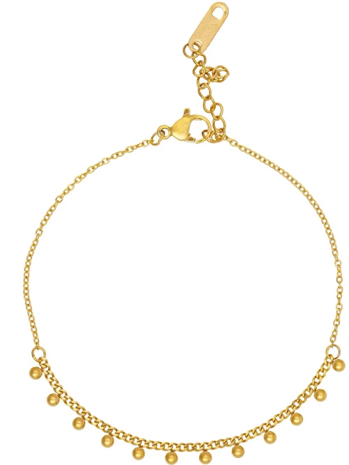 Βραχιόλι Excite fashion Jewellery  με κρεμαστά στρογγυλά μοτίφ, από επιχρυσωμένο ανοξείδωτο ατσάλι B-6-42-G