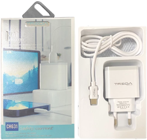 Treqa φορτιστής Type-c 2x θύρες usb 30601334 -  Τυχαία Επιλογή Χρώματος ή Σχεδίου