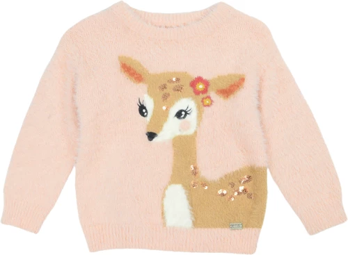 Πουλόβερ "Little deer" ροζ (Ροζ )