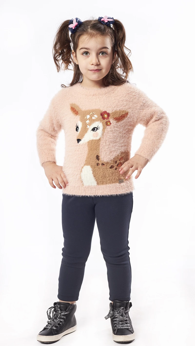 Πουλόβερ "Little deer" ροζ (Ροζ )