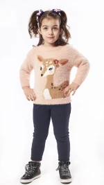 Πουλόβερ "Little deer" ροζ (Ροζ )