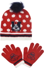 Σετ σκούφος με γάντια "Minnie Mouse" κόκκινο (Κόκκινο)