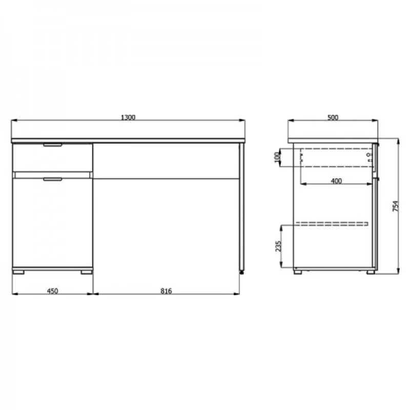 Γραφείο "Jan" Sonoma/Λευκό 130x50x75.5εκ