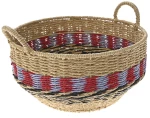 Ψάθινο Καλάθι Ethnic Style Φ36x17Εκ