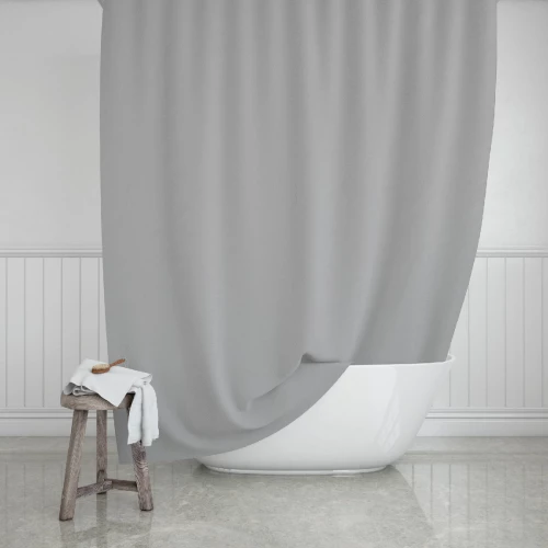 Κουρτίνα Μπάνιου Αδιάβροχη Πολυεστερική Γκρι 180x200εκ Estia