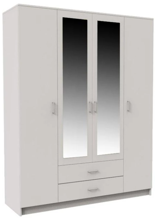 Ντουλάπα Hana 4K2F2O Λευκό 160x52x205εκ